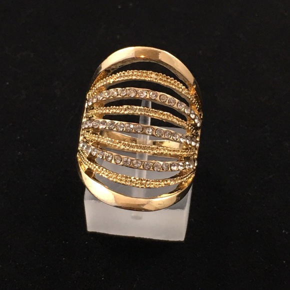 Gold Rhinestone Ring - Picture 2 of 4